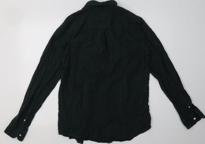 Mens UK Size M New Look Green  Button-Up Long Sleeve Casual Shirt