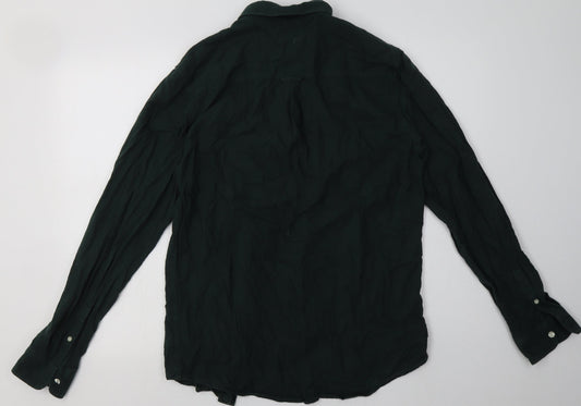 Mens UK Size M New Look Green  Button-Up Long Sleeve Casual Shirt