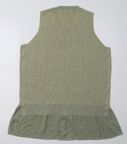 Womens UK Size L NEXT Gold Basic Tank