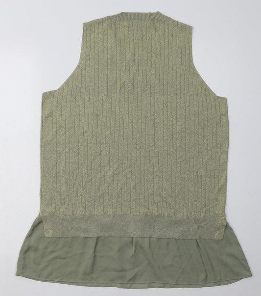 Womens UK Size L NEXT Gold Basic Tank