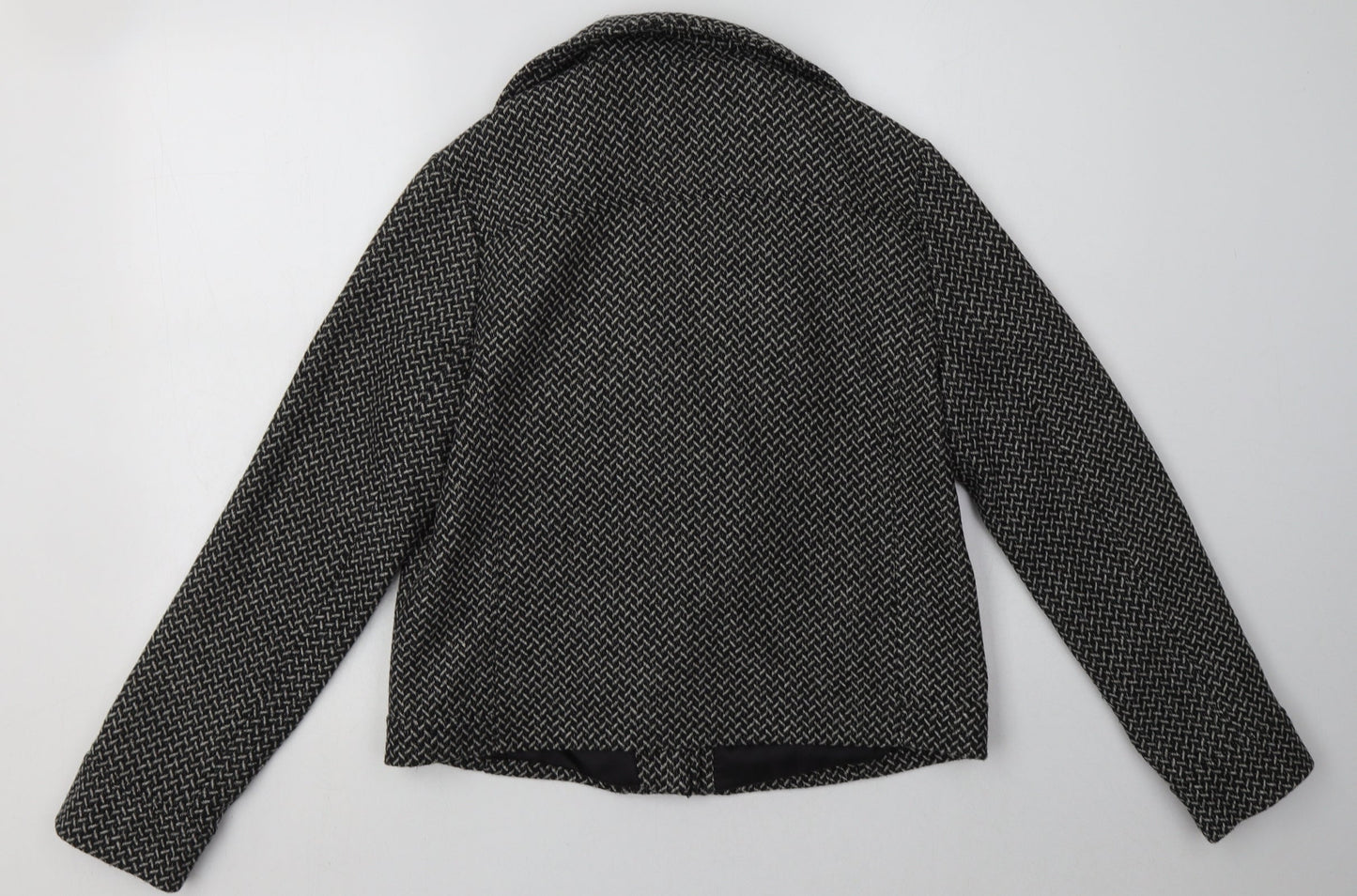 sainsburys Womens Black Geometric  Jacket  Size 14  Zip