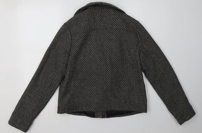sainsburys Womens Black Geometric  Jacket  Size 14  Zip
