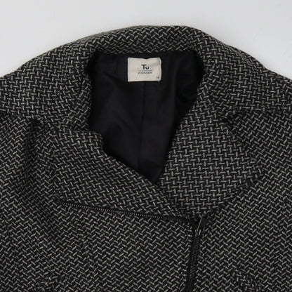 sainsburys Womens Black Geometric  Jacket  Size 14  Zip