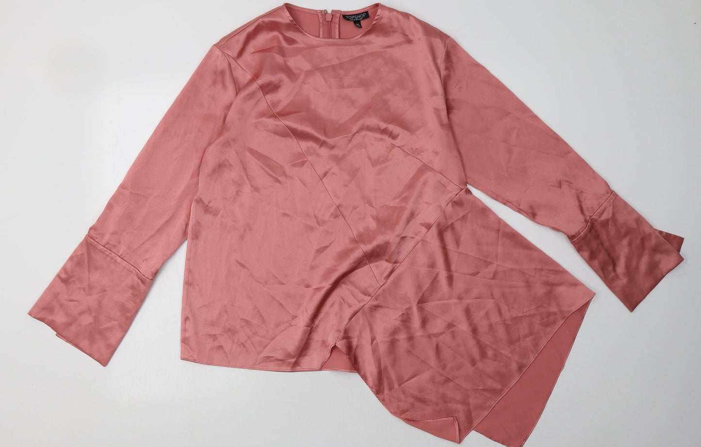 Womens UK Size 8 Topshop Pink Basic Blouse
