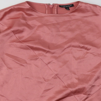Womens UK Size 8 Topshop Pink Basic Blouse