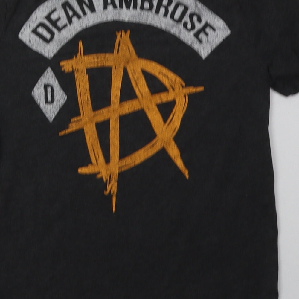 F&F Boys Grey  Polyester Basic T-Shirt Size 7-8 Years Crew Neck Pullover - dean ambrose