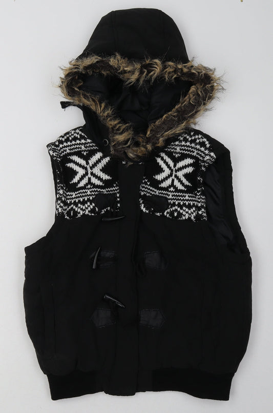 Primark Womens Black   Gilet Jacket Size 12  Zip