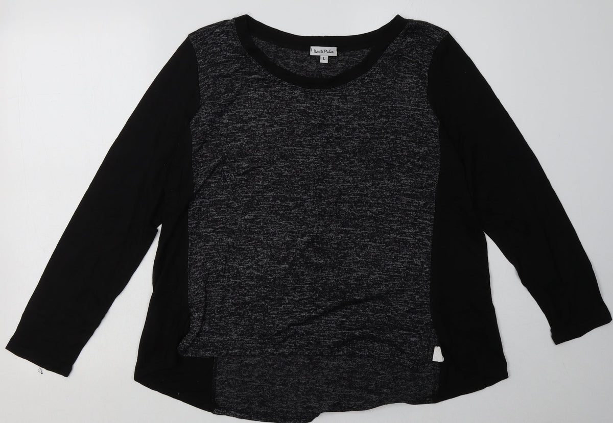 Additional front view of dante malan women’s grey viscose pullover sweatshirt, size L, pullover