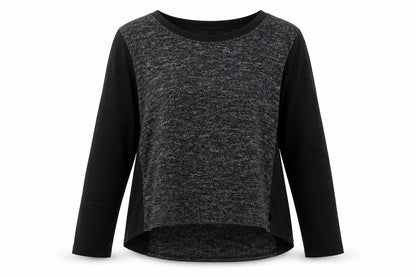 Front view of dante malan women’s grey viscose pullover sweatshirt, size L, pullover