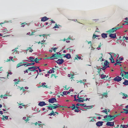 Casual Woman Womens Pink Floral Cotton Basic T-Shirt Size 12 Halter
