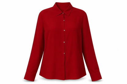Womens UK Size 12 Debenhams Red Basic Button-Up