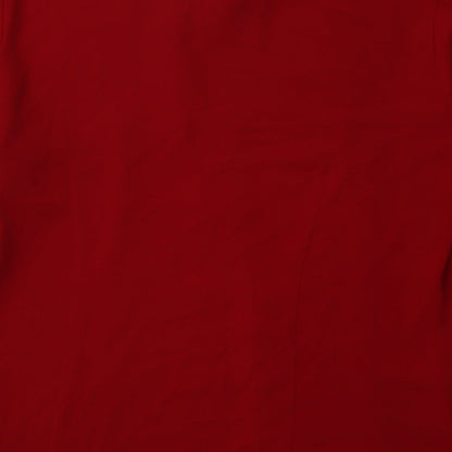 Womens UK Size 12 Debenhams Red Basic Button-Up