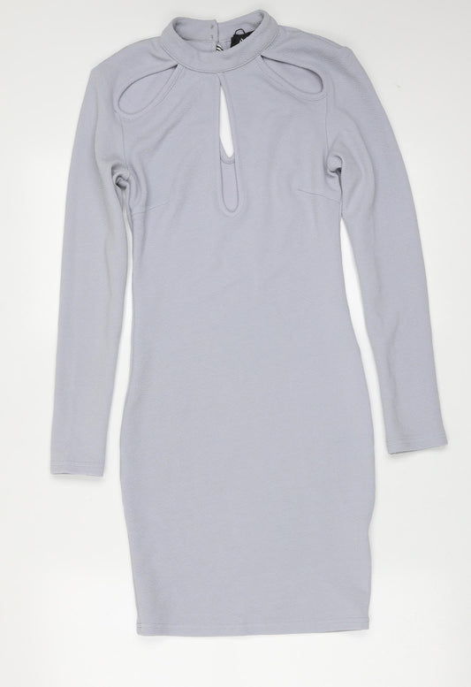 AX Paris Womens Blue  Polyester Mini  Size 8  Round Neck