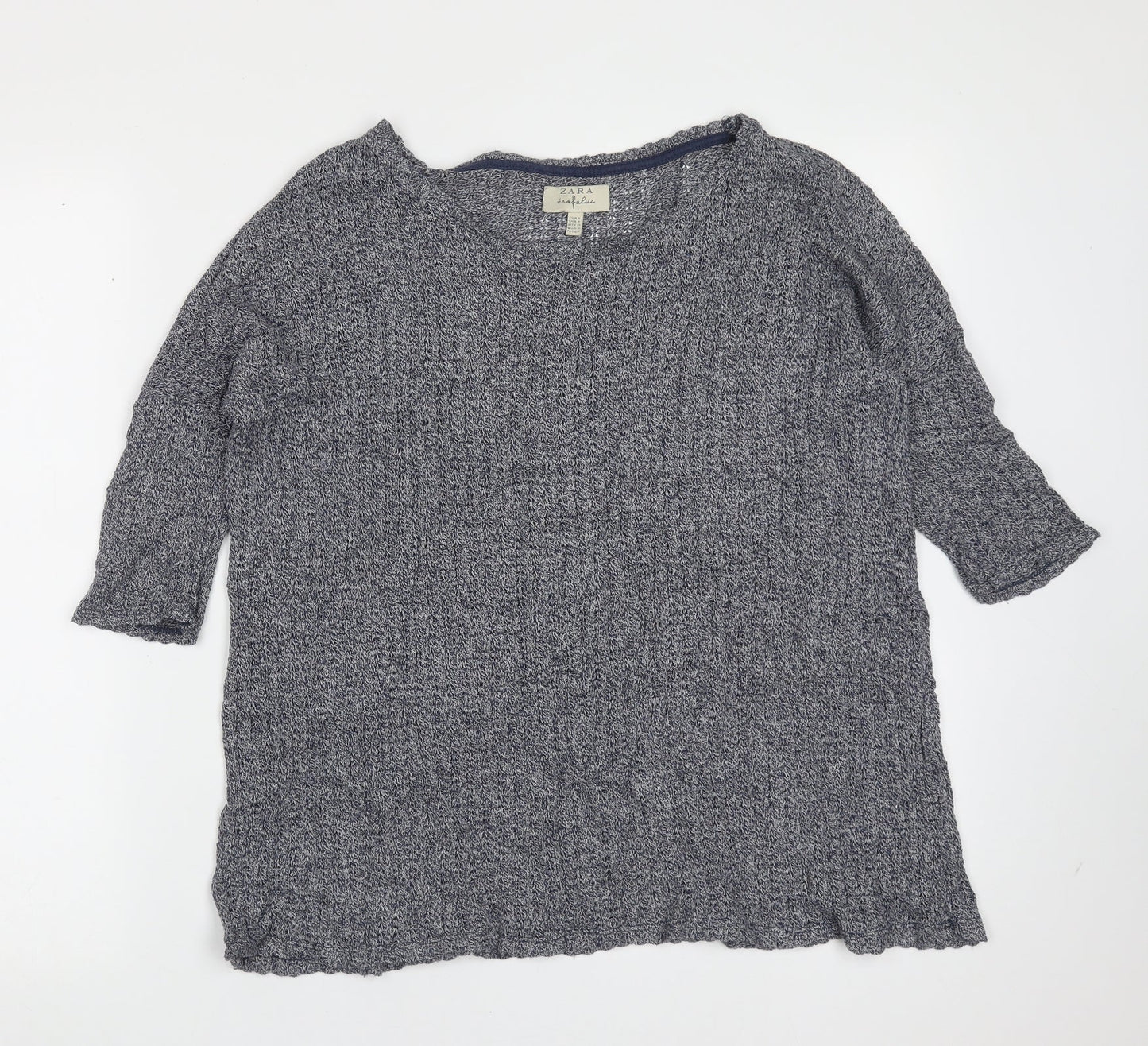 Womens UK Size S Zara Blue Pullover Jumper