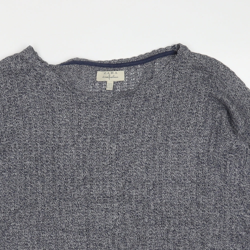 Womens UK Size S Zara Blue Pullover Jumper