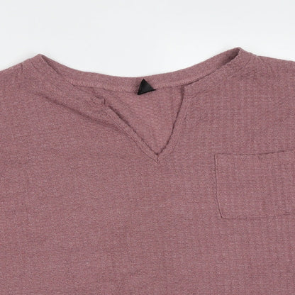 SheIn Womens Purple V-Neck  Polyester Pullover Jumper Size L   - waffle knit