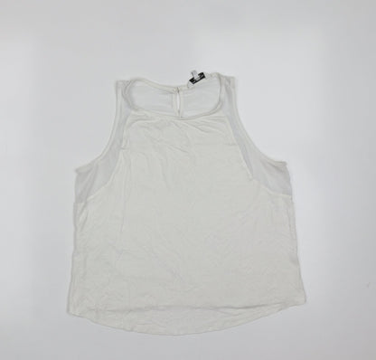 Womens UK Size 14 New Look White Basic Tank