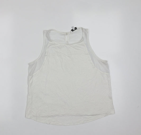 Womens UK Size 14 New Look White Basic Tank