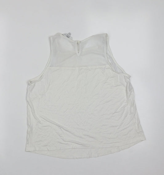 Womens UK Size 14 New Look White Basic Tank