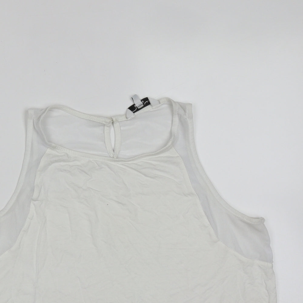 Womens UK Size 14 New Look White Basic Tank