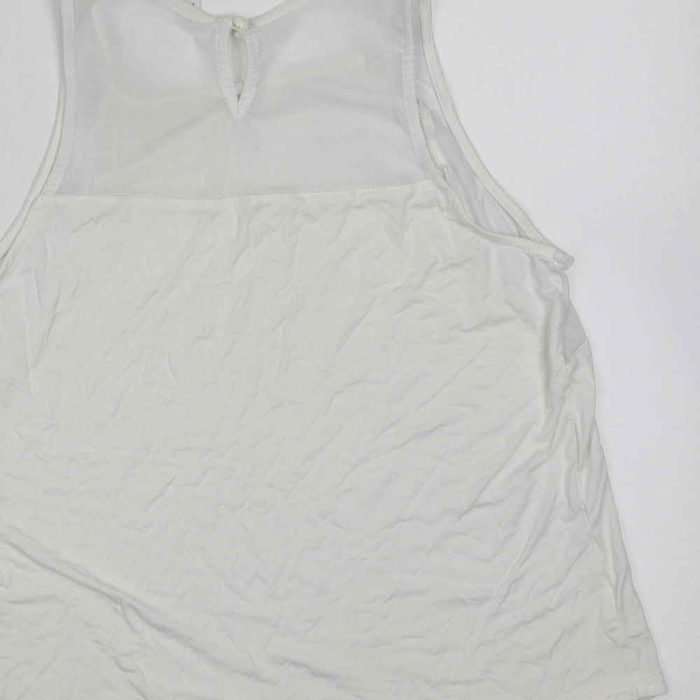Womens UK Size 14 New Look White Basic Tank