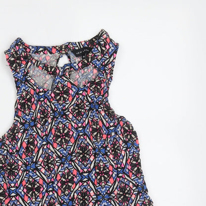 Womens UK Size 10 New Look Multicoloured Basic Blouse