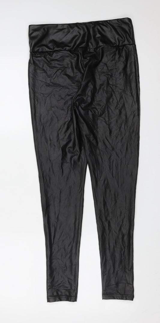 Primark Womens Black  Polyester Carrot Trousers Size S L28 in Extra-Slim  - Leggings