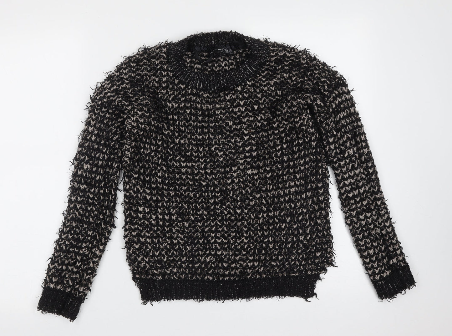 Primark Womens Black Round Neck  Polyester Pullover Jumper Size 6