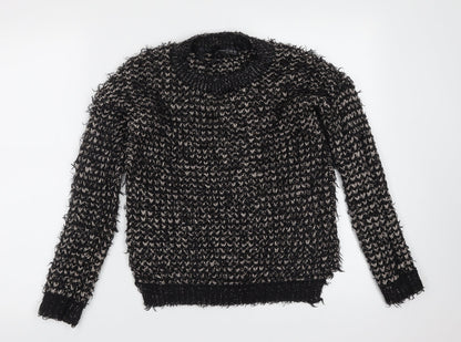 Primark Womens Black Round Neck  Polyester Pullover Jumper Size 6