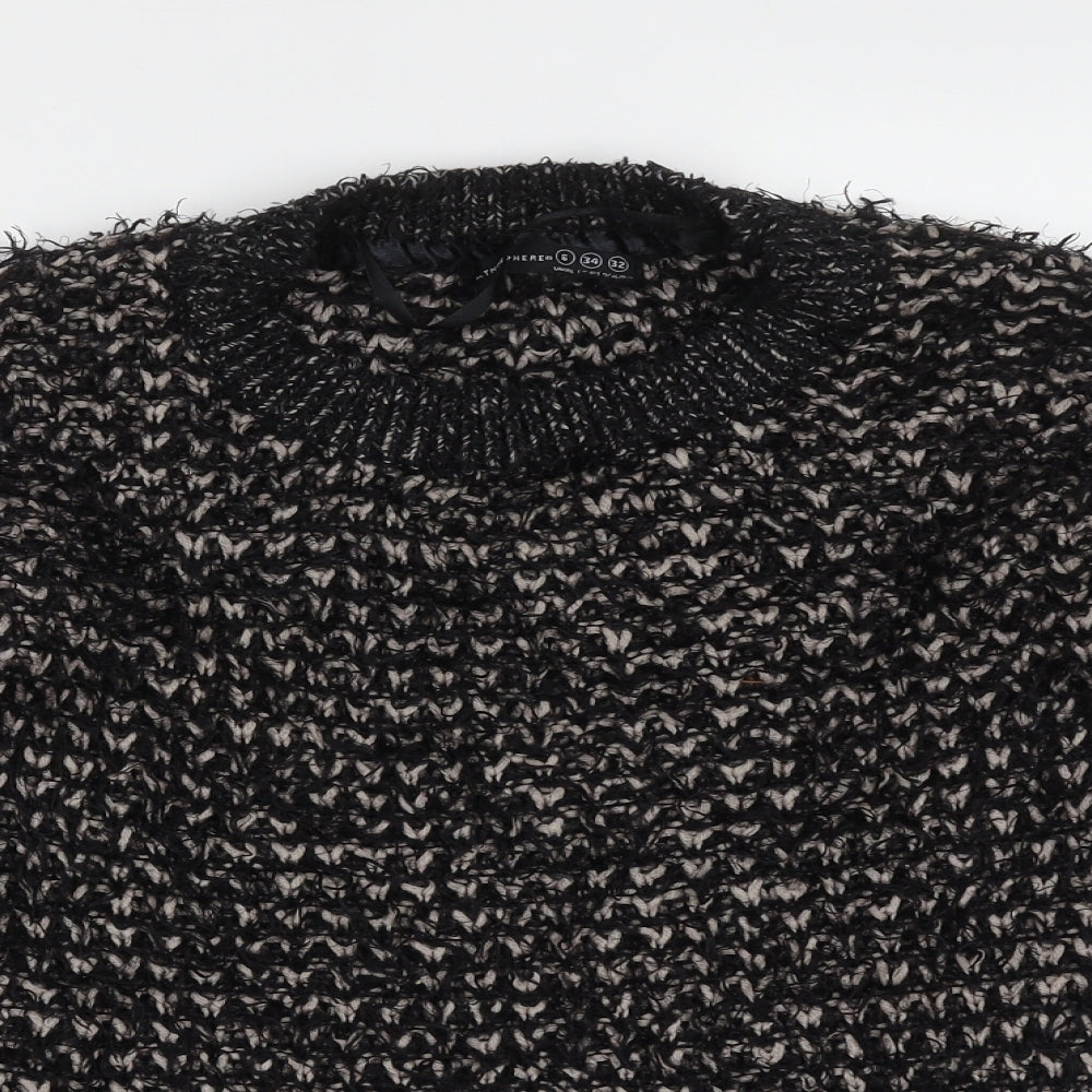 Primark Womens Black Round Neck  Polyester Pullover Jumper Size 6