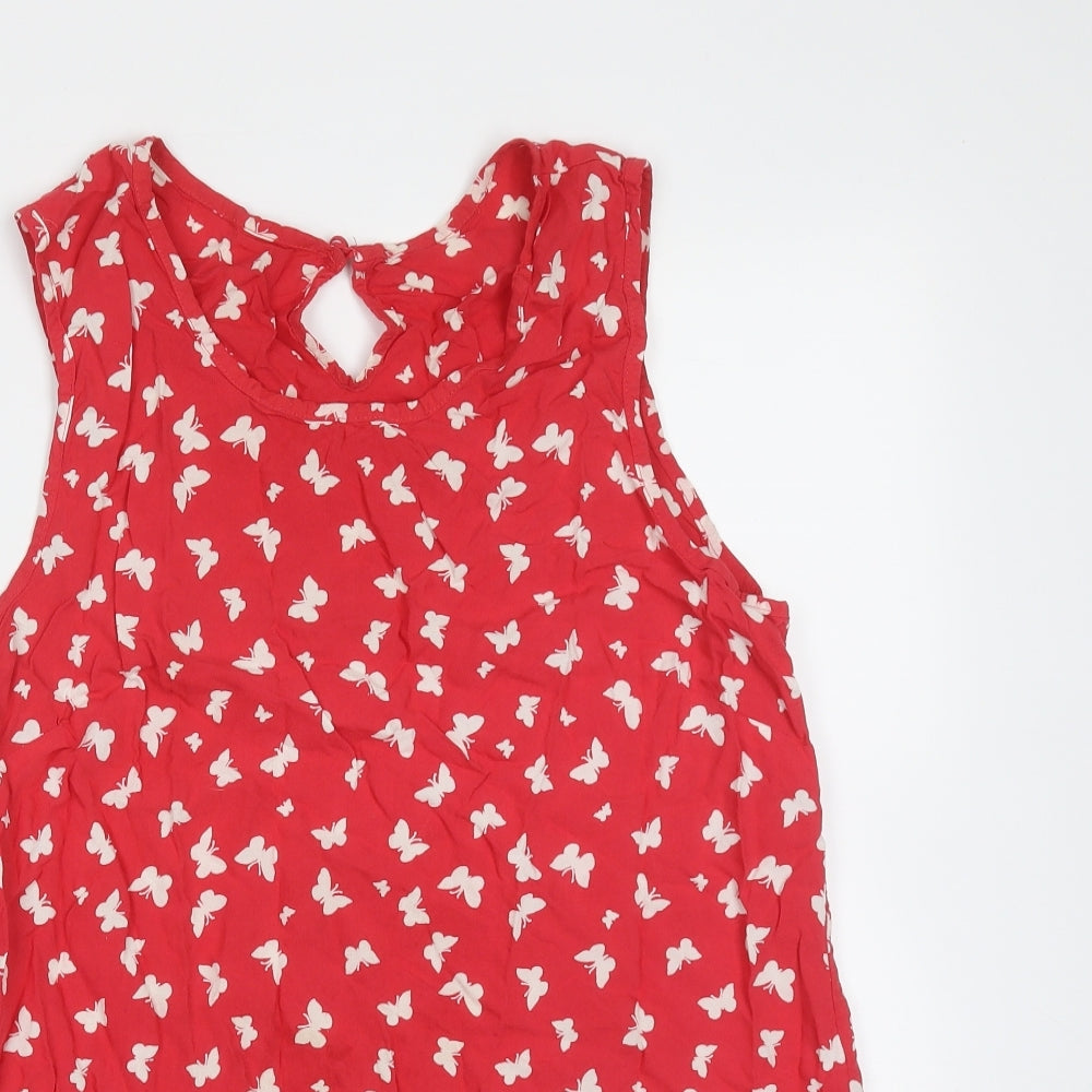 Womens UK Size 12 Peacocks Red Basic Blouse