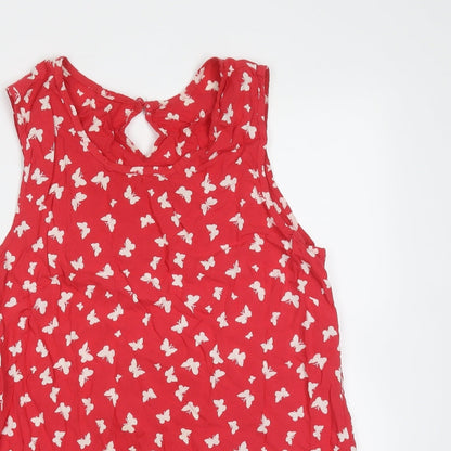 Womens UK Size 12 Peacocks Red Basic Blouse