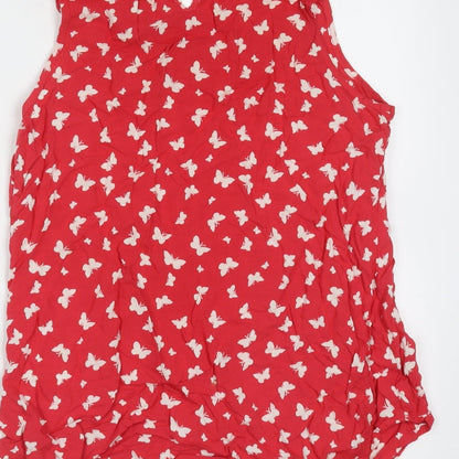 Womens UK Size 12 Peacocks Red Basic Blouse