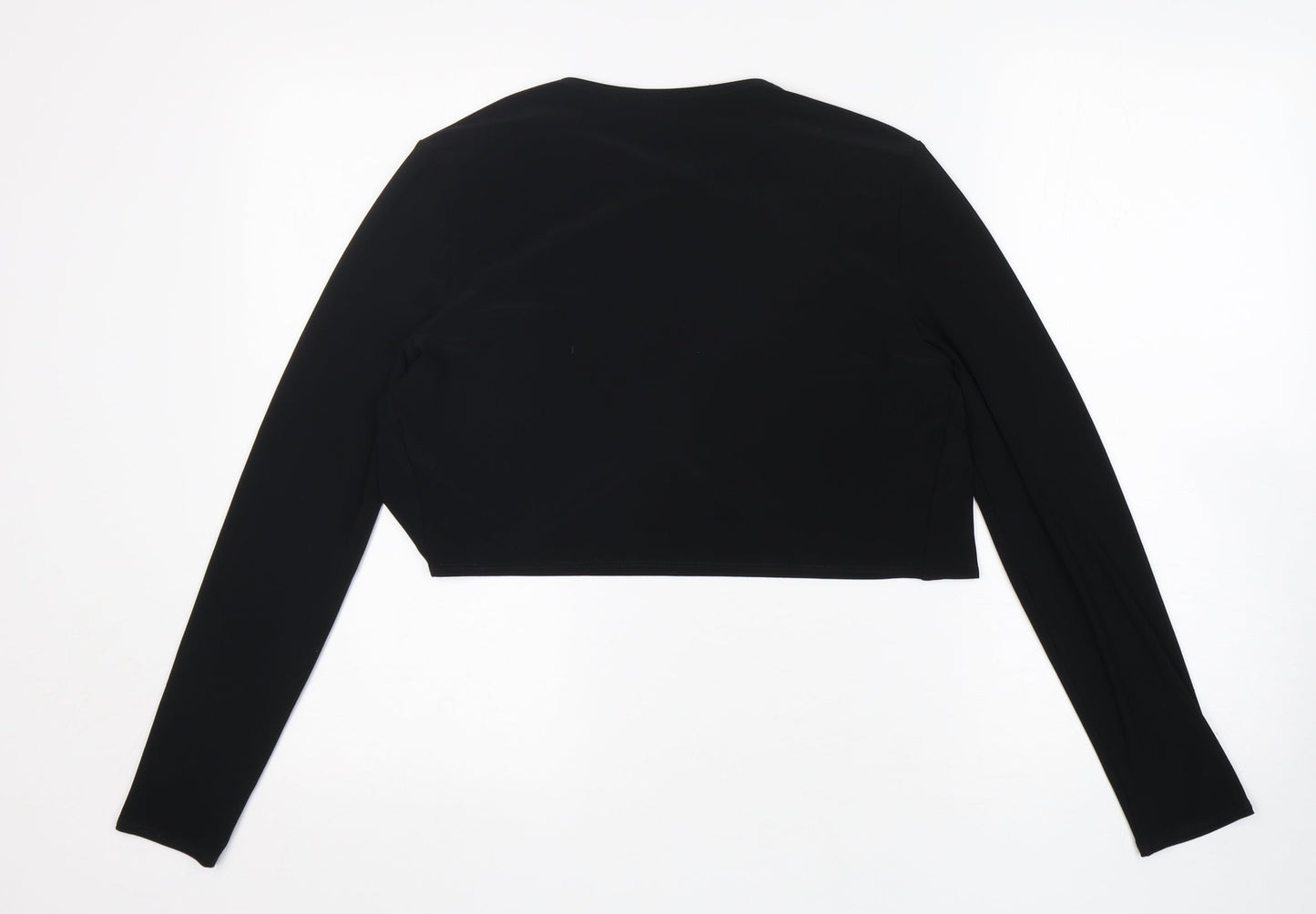 Debut Womens Black  Polyester Wrap Blouse Size M V-Neck