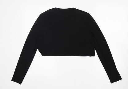 Debut Womens Black  Polyester Wrap Blouse Size M V-Neck