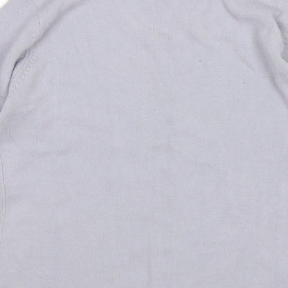 Classic Essentials Womens Grey Round Neck Floral Acrylic Cardigan Jumper Size 10