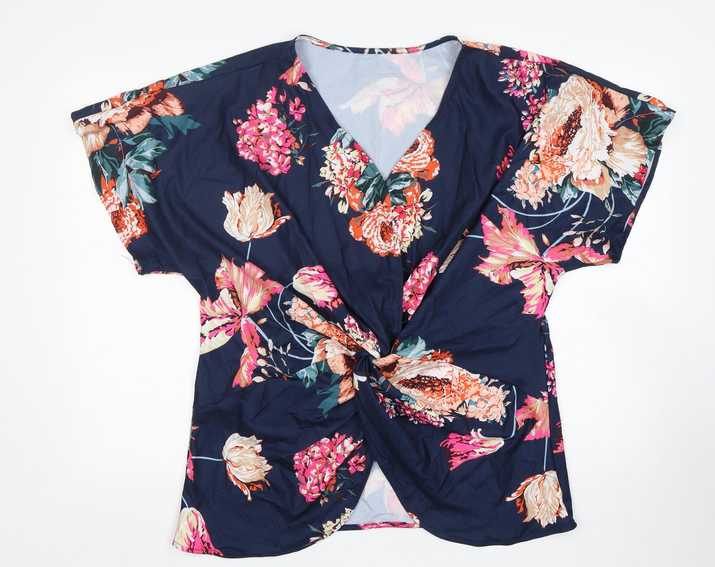 Womens UK Size L Preworn Multicoloured Basic Blouse