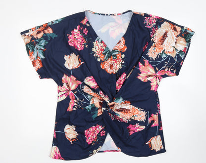 Womens UK Size L Preworn Multicoloured Basic Blouse