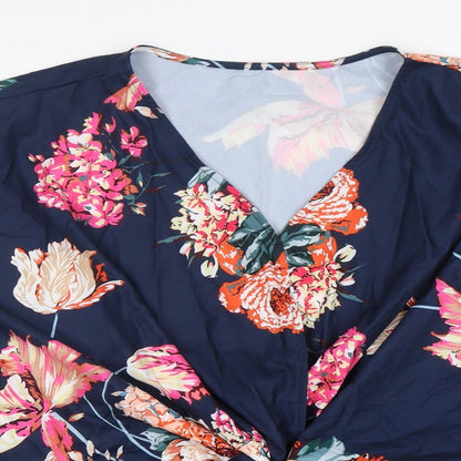 Womens UK Size L Preworn Multicoloured Basic Blouse