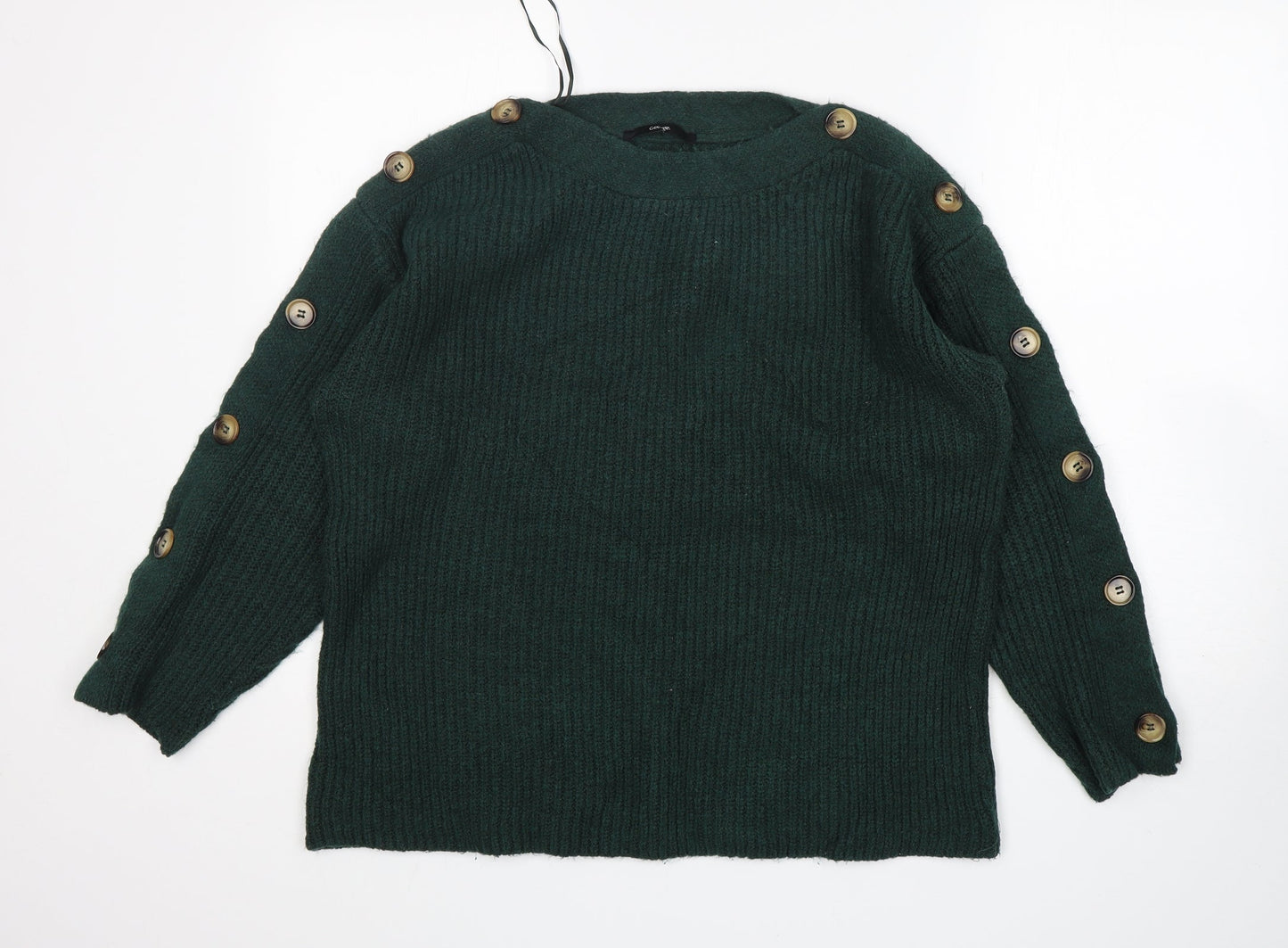 George  Womens Green Round Neck  Acrylic Pullover Jumper Size M