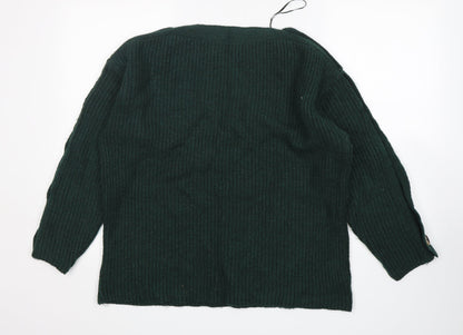 George  Womens Green Round Neck  Acrylic Pullover Jumper Size M