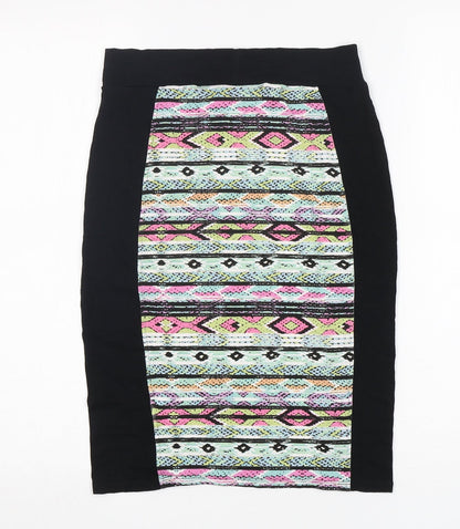 Damned Delux Womens Multicoloured Argyle/Diamond Viscose Straight & Pencil Skirt Size 10