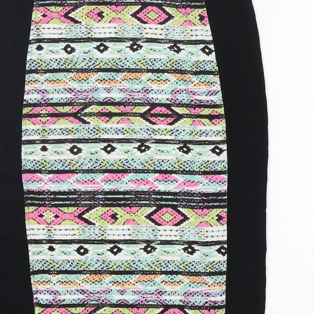 Damned Delux Womens Multicoloured Argyle/Diamond Viscose Straight & Pencil Skirt Size 10