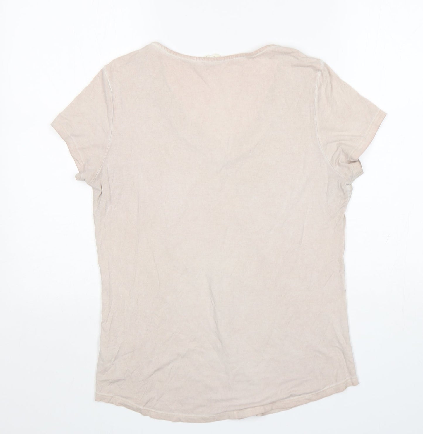 Womens UK Size 12 Nine Beige Basic T-Shirt