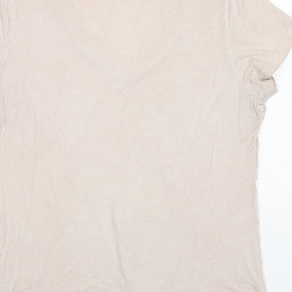 Womens UK Size 12 Nine Beige Basic T-Shirt