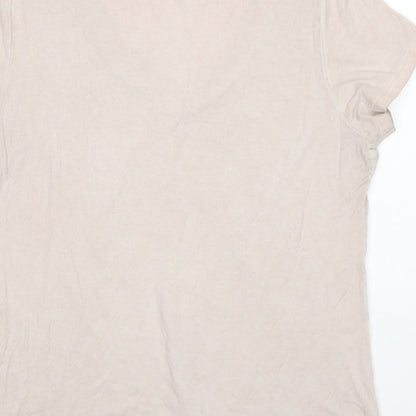 Womens UK Size 12 Nine Beige Basic T-Shirt