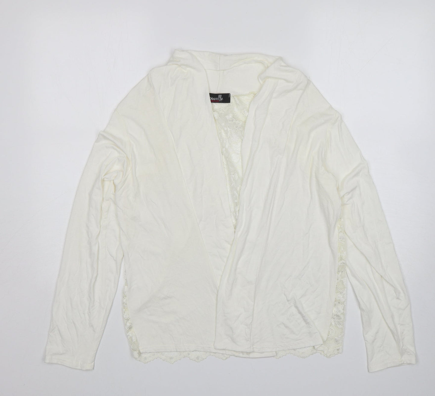 Nouvelle Womens Ivory V-Neck  Viscose Cardigan Jumper Size 14