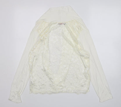 Nouvelle Womens Ivory V-Neck  Viscose Cardigan Jumper Size 14