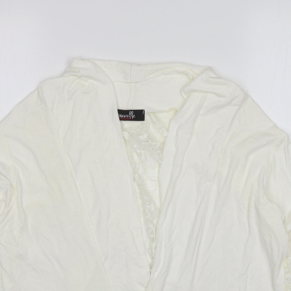Nouvelle Womens Ivory V-Neck  Viscose Cardigan Jumper Size 14