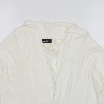 Nouvelle Womens Ivory V-Neck  Viscose Cardigan Jumper Size 14